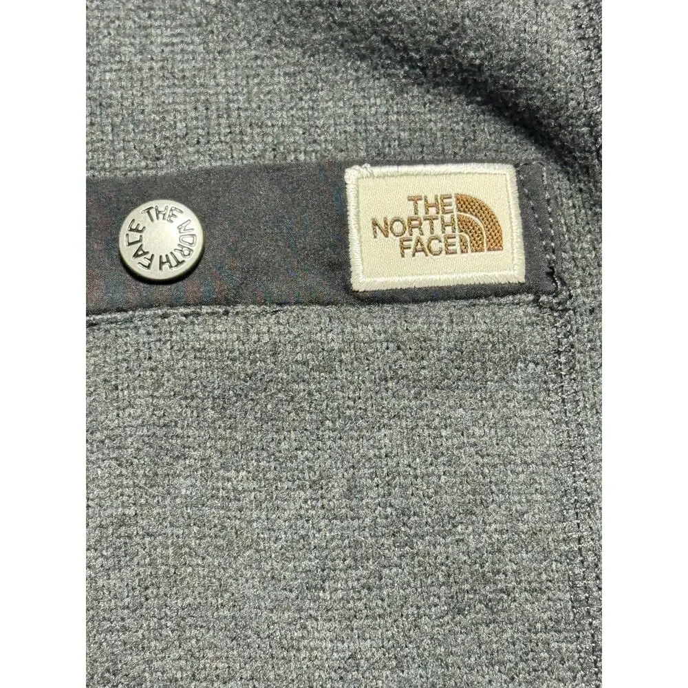 The North Face Mens Hommes Dark Gray fleece Zip up Vest Size Large.